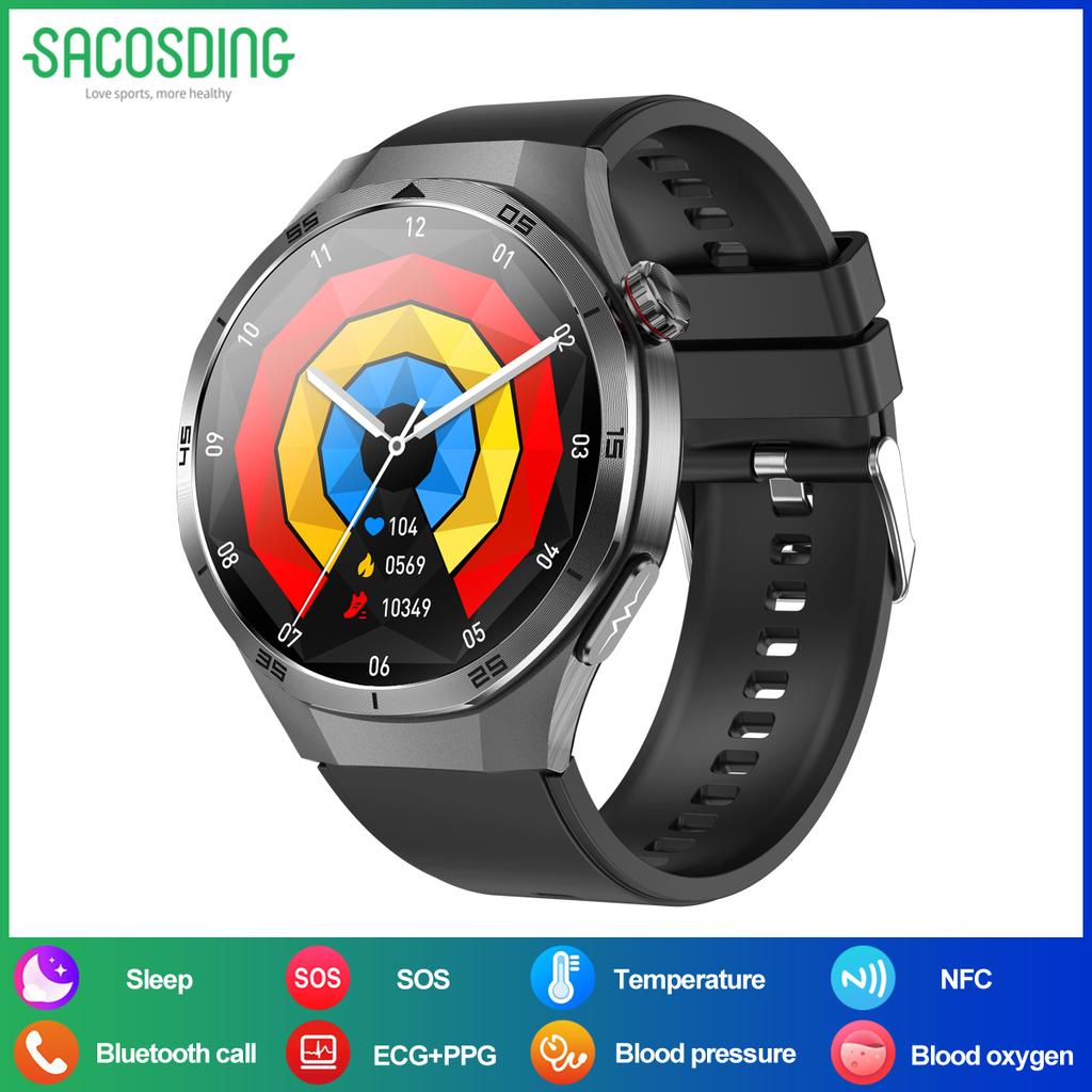 SACOSDING Умные часы AMOLED-экран IP68 Водонепроницаемые Bluetooth-звонки Мужские NFC Умные часы