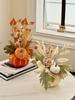 Halloween Table Decoration Simulation Pumpkin Maple Leaf Table Decoration, Autumn Harvest Pumpkin Pot Decoration Props