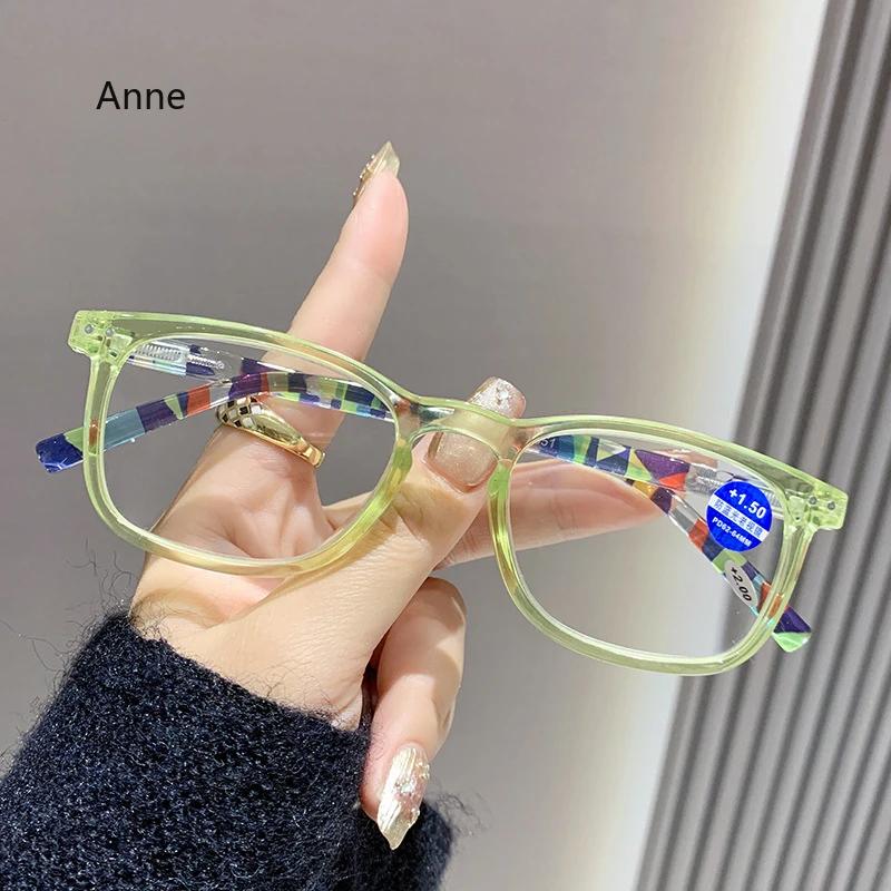 Очки для чтения с защитой от синего света, цветочные узоры, оправа из поликарбоната, очки для пресбиопии, модные очки «кошачий глаз», очки для дальнего зрения +1,0~+4,0