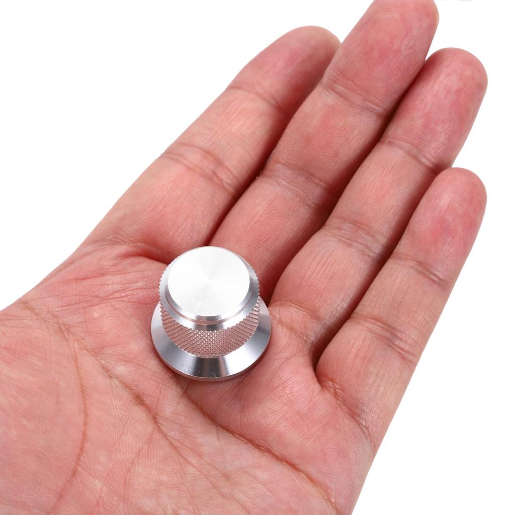 Uxcell Aluminum Potentiometer Universal Volume Tone Control Knob with Arrow Indicator for Guitar and Silver 6-Piece Knob, 1/4" (6mm) Bass, 3/4"