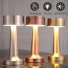 1PC Tricolor Dimming Retro Table Lamp Metal Touch Decor for Bar Coffee Table Restaurant Decoration Light Desk LED Rechargeable Night