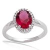 Серебряное кольцо 'Victorina' рубин белый серебро (родий) - 12х10 мм
