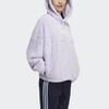 Adidas Толстовка Neo Brlv с капюшоном Sherpa, теплая, спортивная, с капюшоном, женская, светло-фиолетовая, GU0847