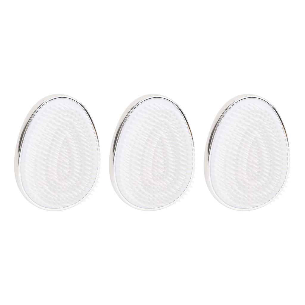 4pcs Silver Plating Egg Shape Hair Brush Gentle Detangling Brush Portable Hair Comb for All Hair Typ