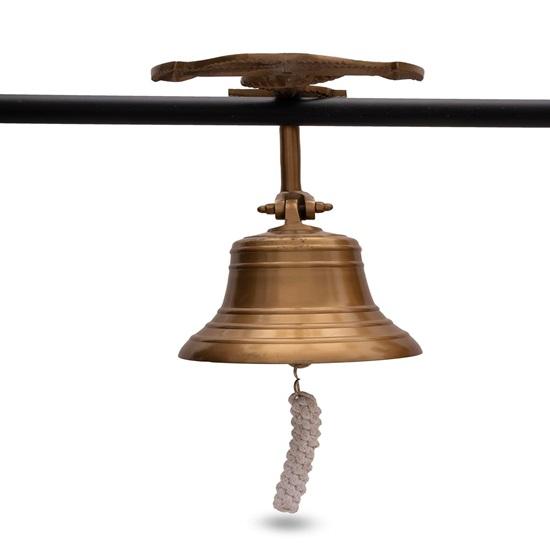 15.24 Cm Brass Anchor Bell, Nautical Rope Lanyard, Wall Decor