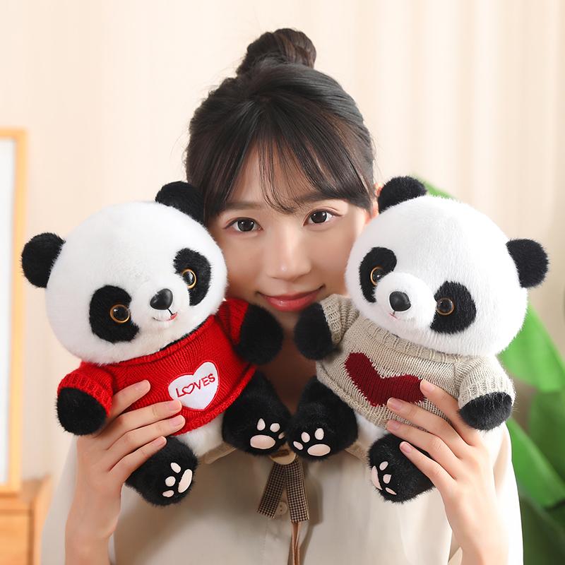 Новейшая плюшевая игрушка-свитер Панда Детская игрушка Украшение для дома Милая игрушка-панда Подарки для девочек Мягкие игрушки Кукла-панда Рабочий компаньон