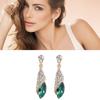 Women Earrings Delicate Exquisite Droplet Shape Zinc Alloy Artificial Diamond Green Earrings Women