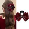 Мода Винтаж Бархатный Бант Заколка-краб для Волос для Женщин Элегантная Заколка-краб со Стразами Зажим для Челюсти Зажим для Волос Головной Убор Аксессуары для Волос для Девочек Подарки