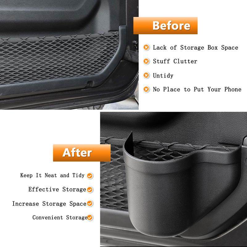 Front Rear Door Organizer Tray For 2018 2019 2020 2021 2022 2023 Jeep Wrangler JL 4XE JLU Rubicon Sport Sahara Gladiator JT