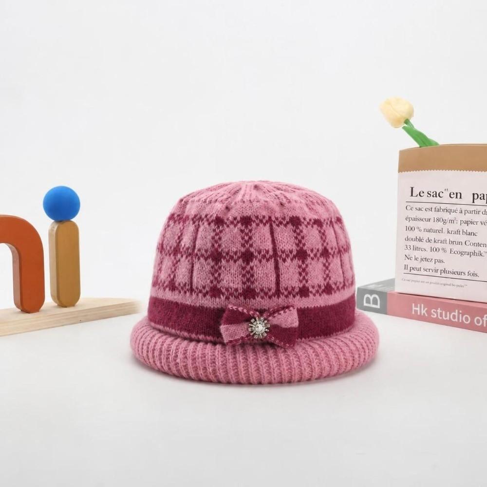 Thickened Beanie Cap Cold-proof Middle-aged Mom Hat Fashion Knitted Woolen Hat Winter