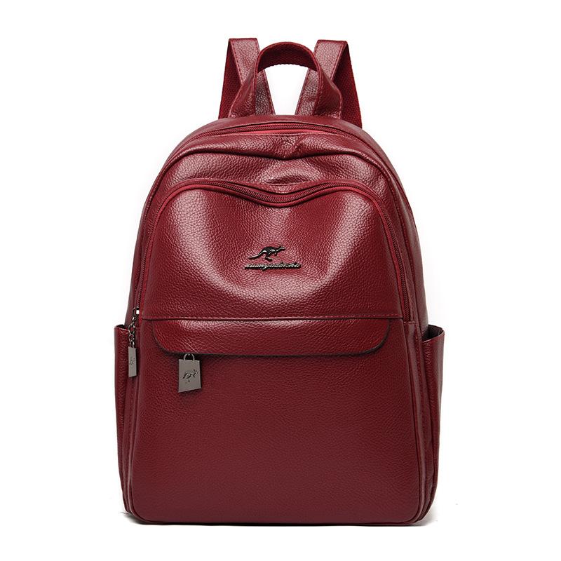 Новый мягкий кожаный рюкзак для женской сумки, повседневный мягкий кожаный противоугонный простой рюкзак Trend
