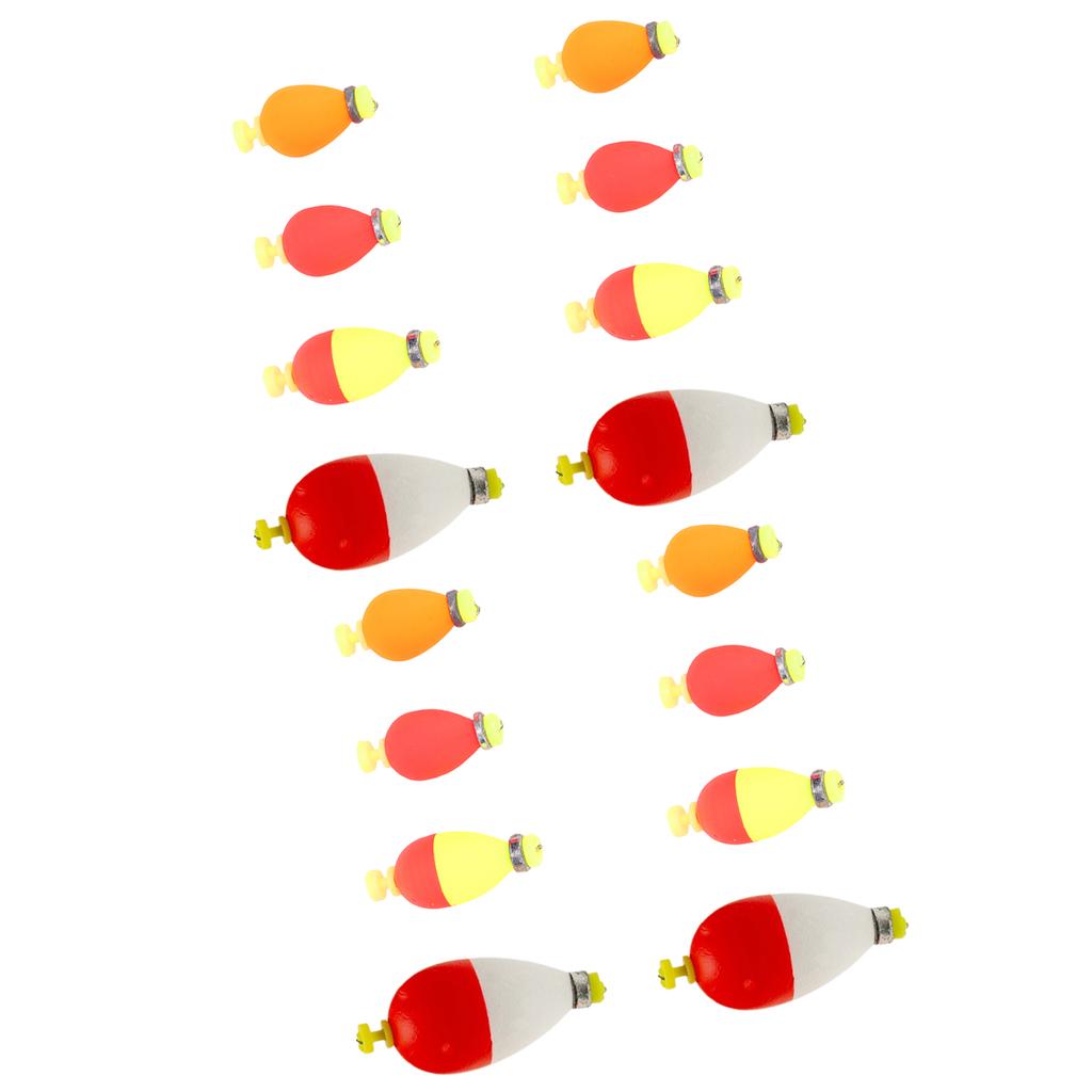 16pcs Fishing Bobbers Floats Pear Shape EVA Spring Foam Floats Weighted Bobbers for Trout River Lake 16pc Assorted