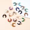 DIY Pendant Gold-Plated Edging Crescent Horn Design Natural Imitation Crystals Jade Necklace Bracelet Earrings Charm DIY Jewelry Making
