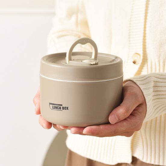 2 шт., нержавеющая сталь, ланч-бокс Bento с термосумкой, безопасный для микроволновой печи, герметичный контейнер для хранения продуктов, штабелируемый круглый термоланч-бокс для школьных занятий