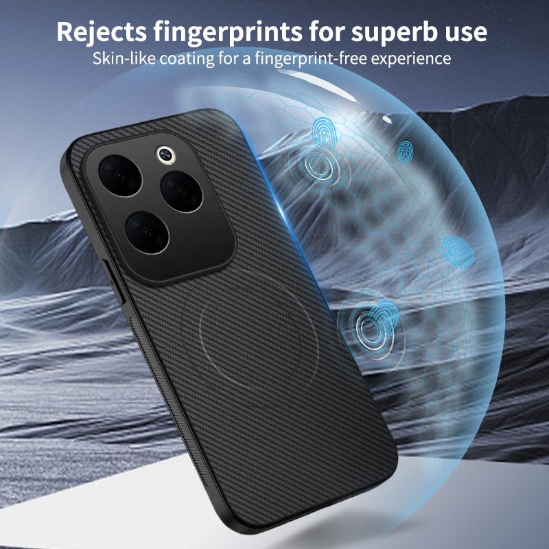 Для Infinix Hot 50 Для Магнитного чехла Magsafe Для Infinix HOT 40 Pro 50 Pro Plus Беспроводная зарядка Ударопрочный чехол из углеволокна