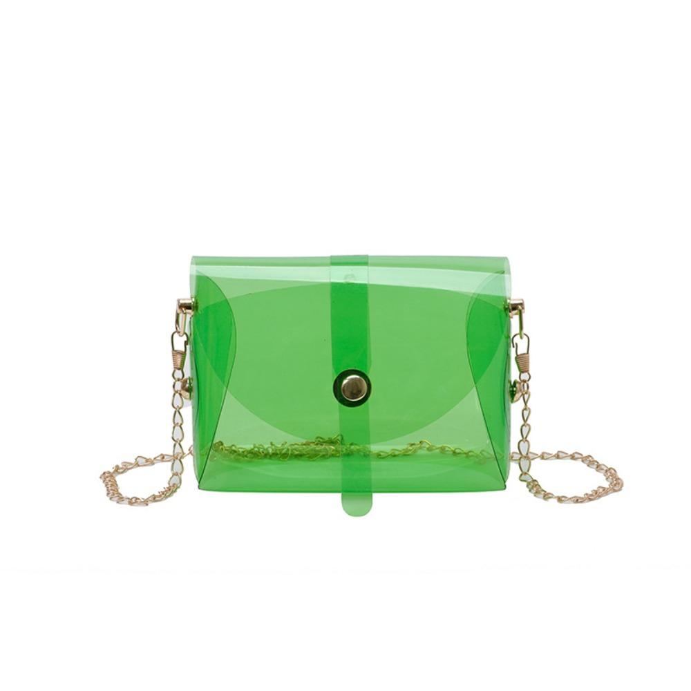 Kawaii Transparent Crossbody Bag Candy Color Mini Lipstick Bag Trendy Jelly Shoulder Bag  Female