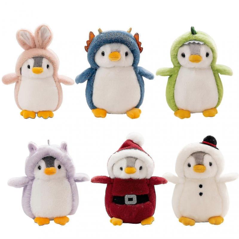 Christmas Penguin Plush Toys Cute Stuffed Cosplay Penguin Dino Rabbit Toy Doll Pillow Kids Girls Gift Soft Doll Christmas Gift Fast