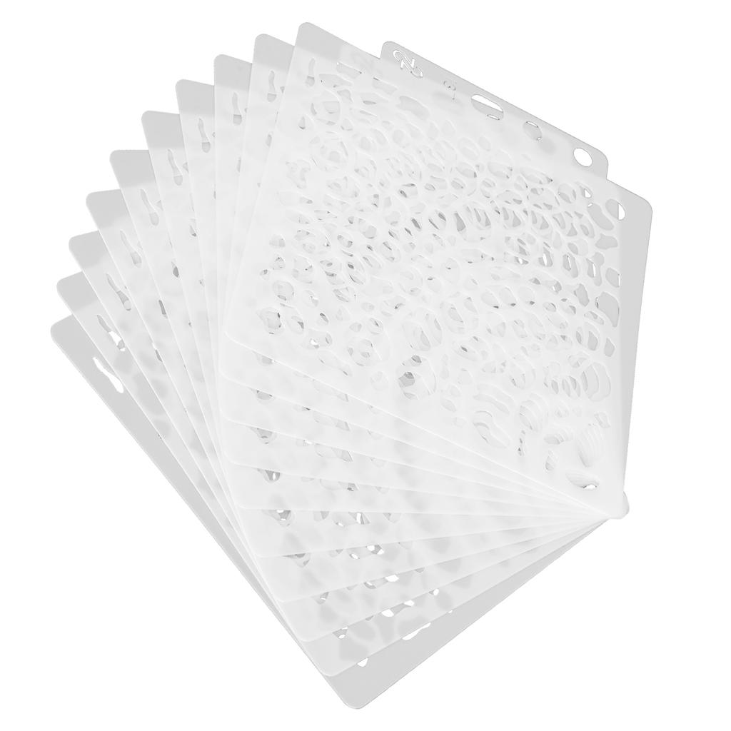 10Pcs Layering Stencils 14x12.8cm Reusable Hollow PET Painting Embossing Templates S137
