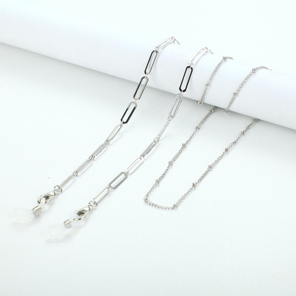 Metal Hangs Disc Neck Pearl Silver Color Sunglasses Chain Mask Lanyard Mask Holder Glasses Chain