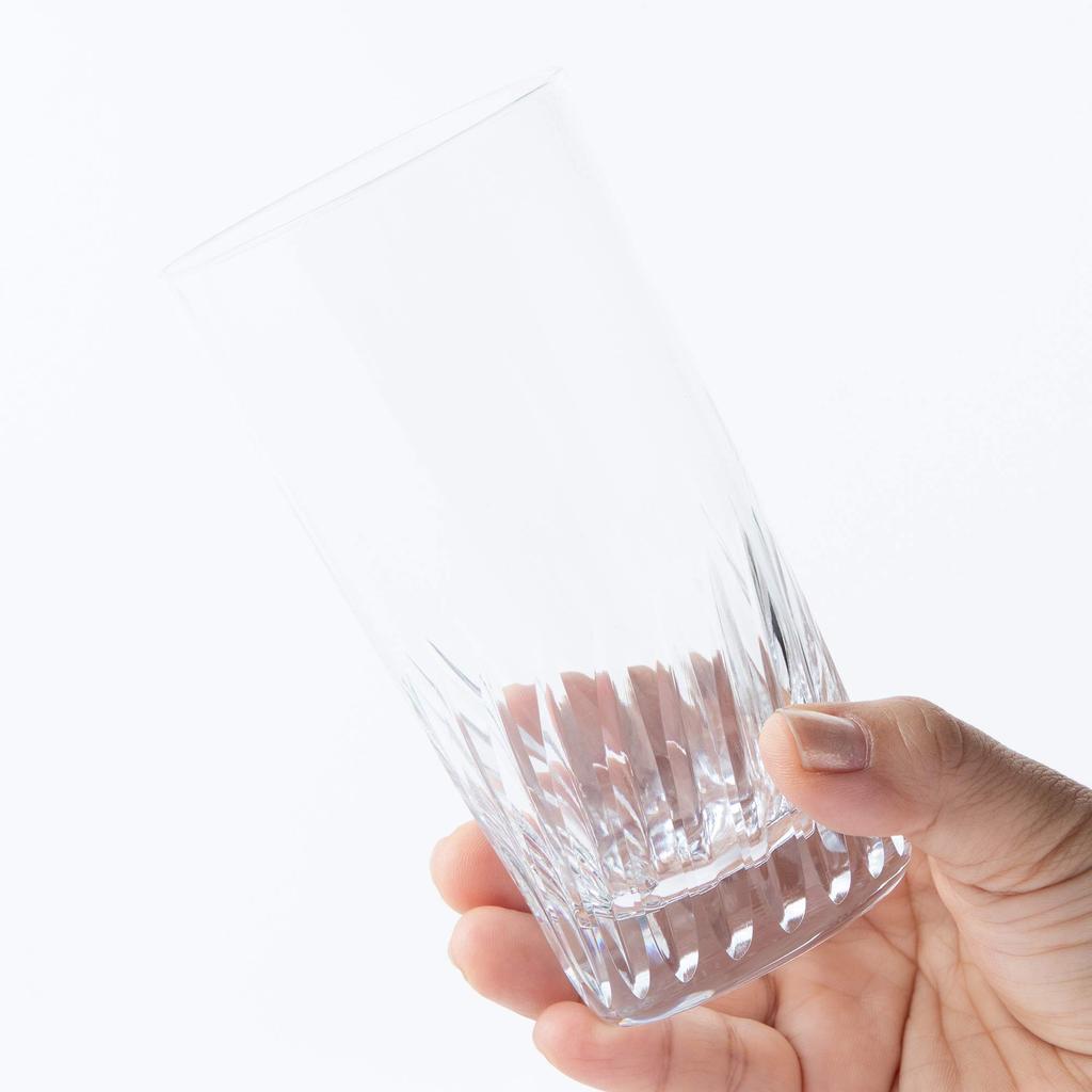 Стакан Toyo Sasaki Glass Knack Feather HS 10, 305 мл, набор из 6 шт. Сделано в Японии, можно мыть в посудомоечной машине, небьющийся стеклянный стакан, пивной бокал Highball