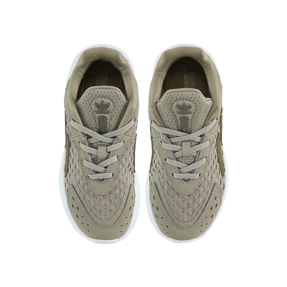 Adidas Originals Ozelia EL C Comfortable Fashion Slip-Resistant Breathable Low-Top Casual Shoes Kids Sneakers Green JH7822