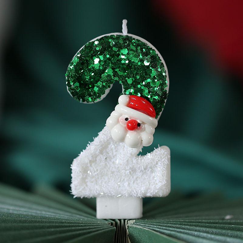 1 шт. 0-9 цифра для девочек свеча детская рождественская вечеринка торт топпер детский душ Санта-Клаус блестящая свадьба