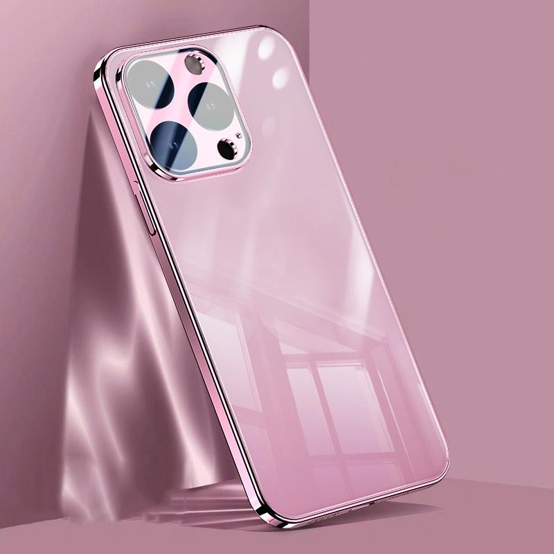 Прозрачный жесткий корпус телефона для iPhone 15 Pro 14 13 Pro Max 12 11 15, роскошная цветная рамка, противоударное стекло, защитный чехол для объектива