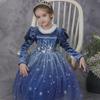 Бархатная юбка принцессы Эльзы для девочек - плотное рождественское платье на зиму/осень