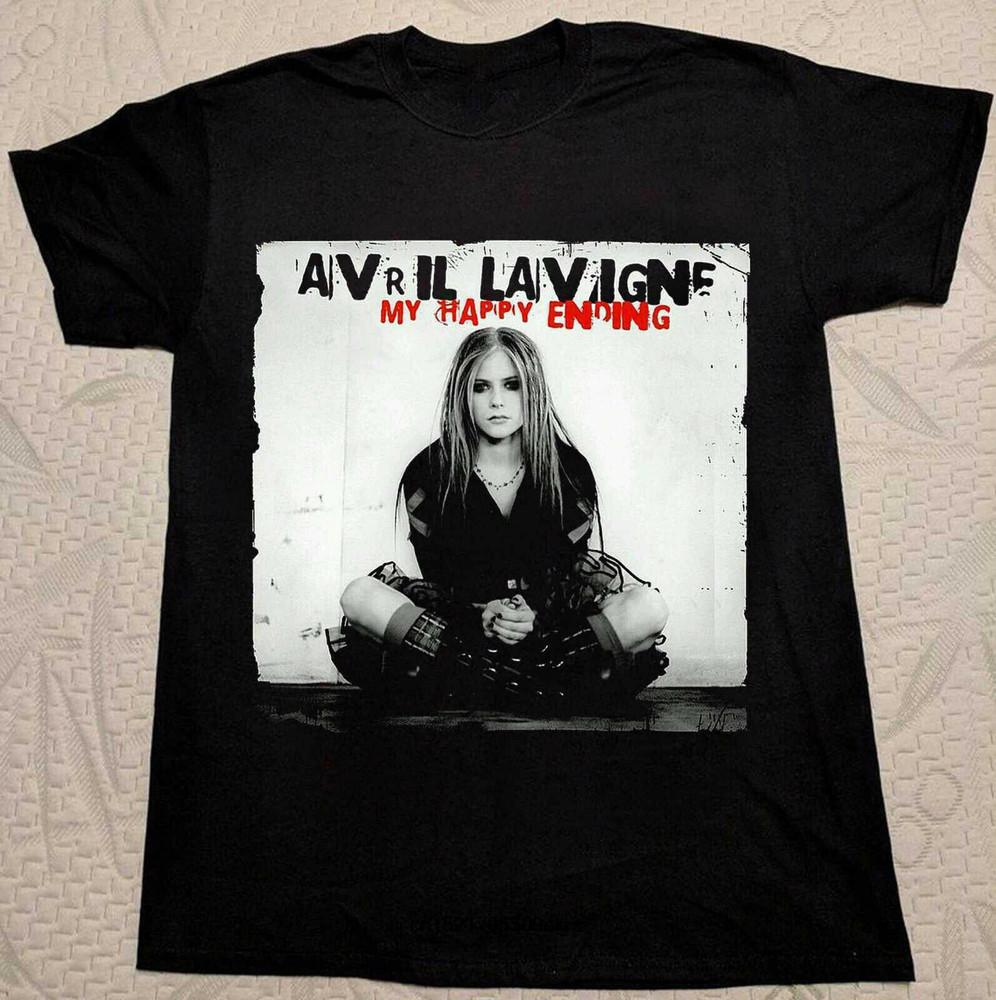Винтажная футболка Avril Lavigne 'My Happy End' С коротким рукавом от S до 5XL SB126 Унисекс
