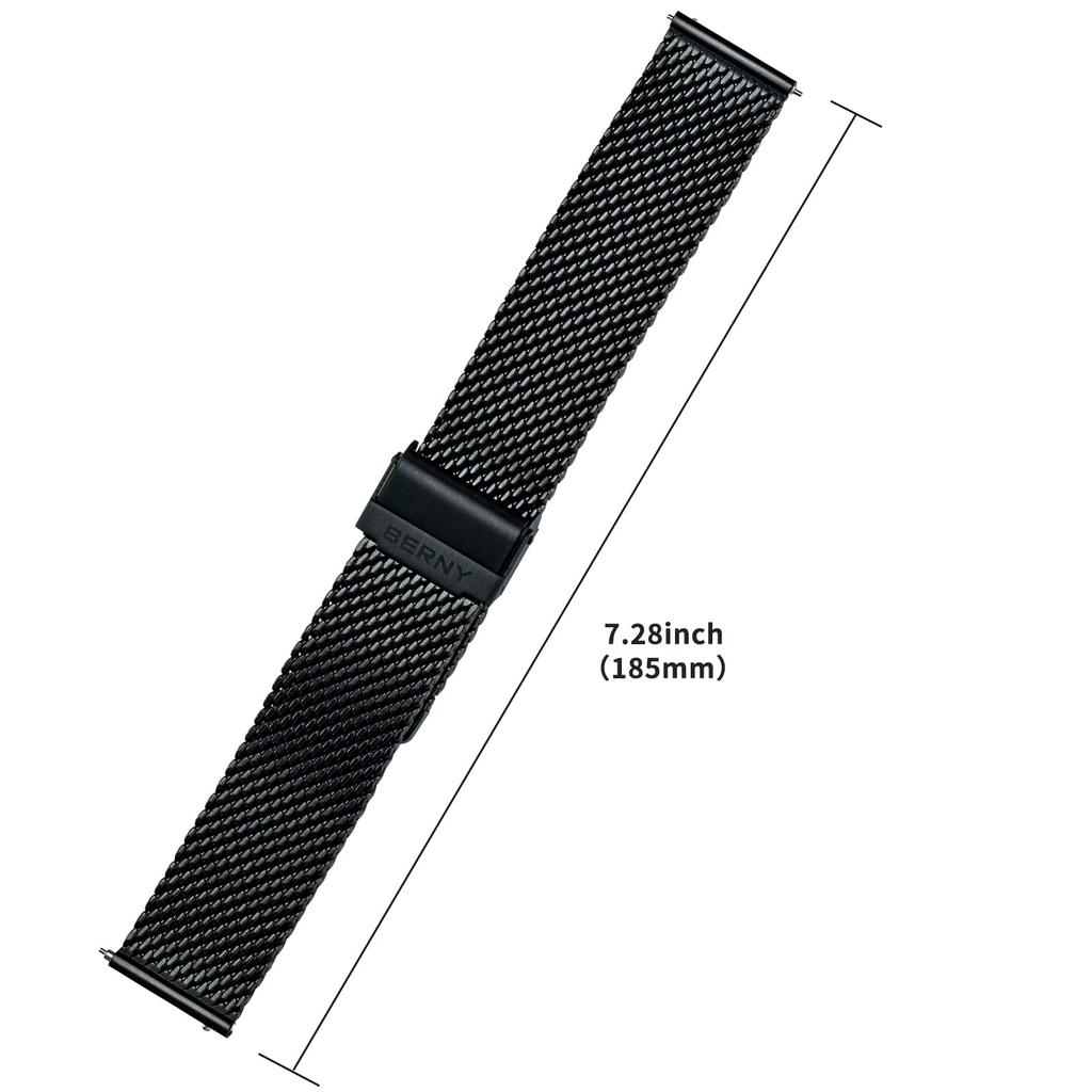 Ремешок для часов Ремешок для часов Ремешок для часов Ремешок для часов Сетка из нержавеющей стали Легко заменяется без инструментов 20 мм [BERNY] Ремешок, -