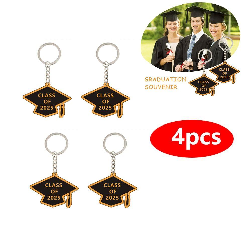 4 шт. плоская выпускная шапочка брелок двухсторонний брелок для ключей с подвеской шляпа принадлежности для вечеринок