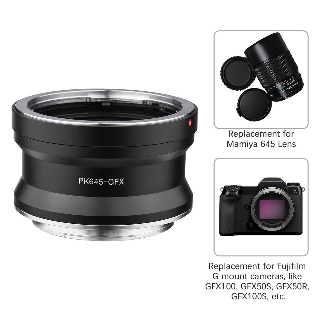 M645 GFX Camera Lens Adapter Replacement for Mamiya 645 Lens to  G Mount GFX100 GFX50S GFX50R GFX100S Cameras