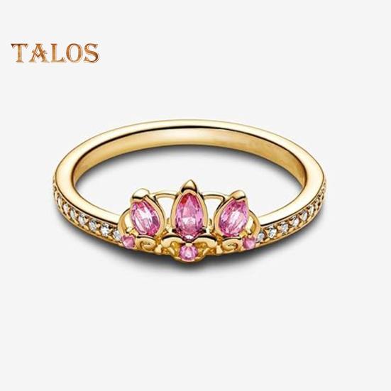 Кольцо на палец с блестящими стразами, инкрустированное в форме короны, кольцо принцессы в винтажном стиле, женское кольцо, ювелирное изделие, подарок