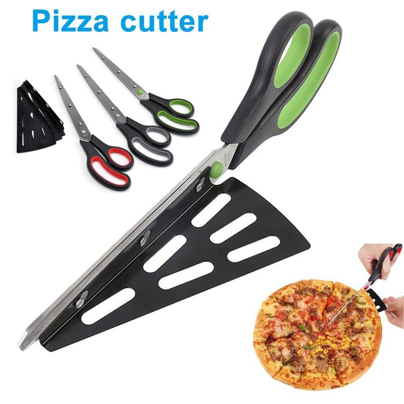 Pizza Scissor Cutter Stainless Steel Scissor Cut Pizza Detachable Spatula