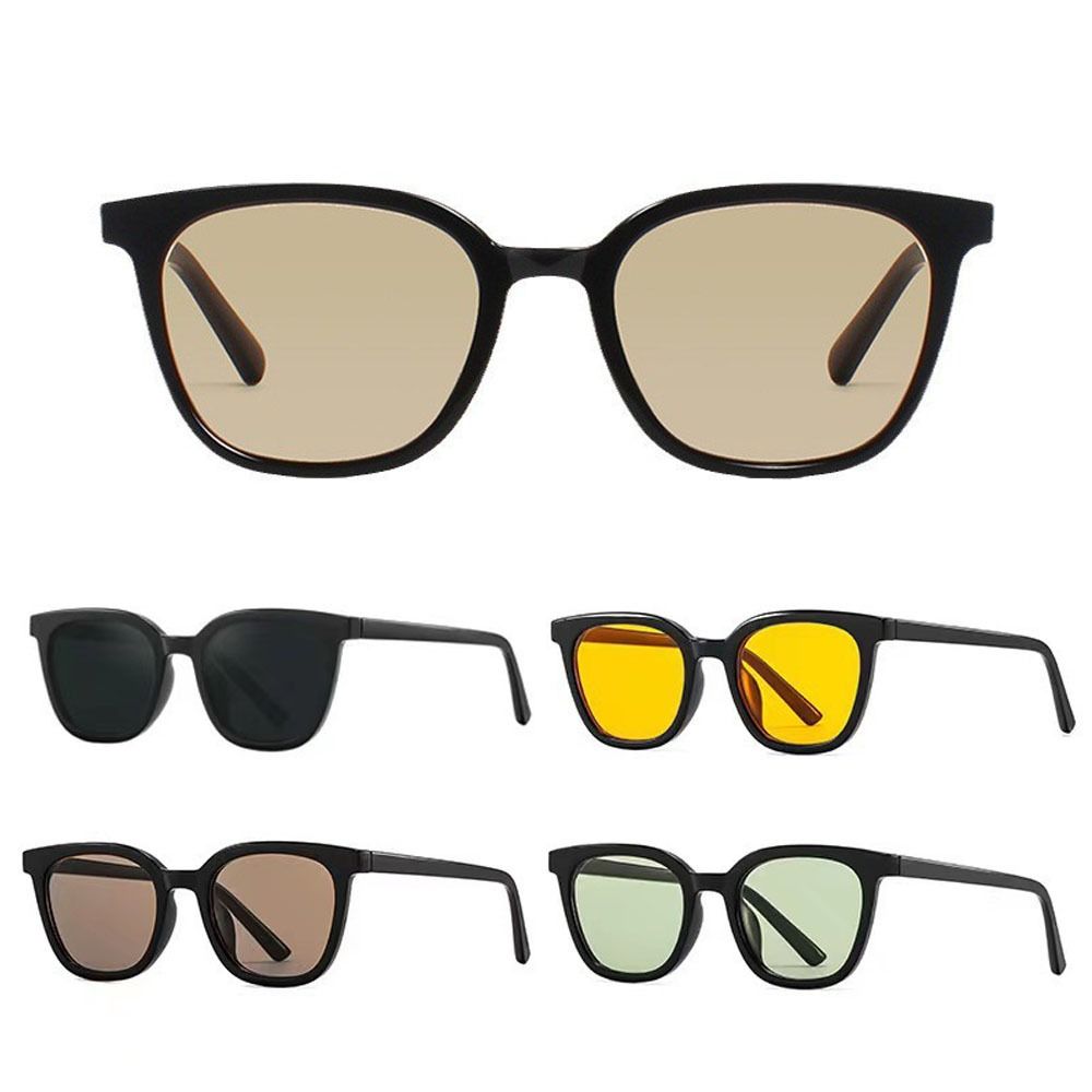 Sun-Protective Black Frame Sunglasses Street Photos Black Shades Glasses for women man