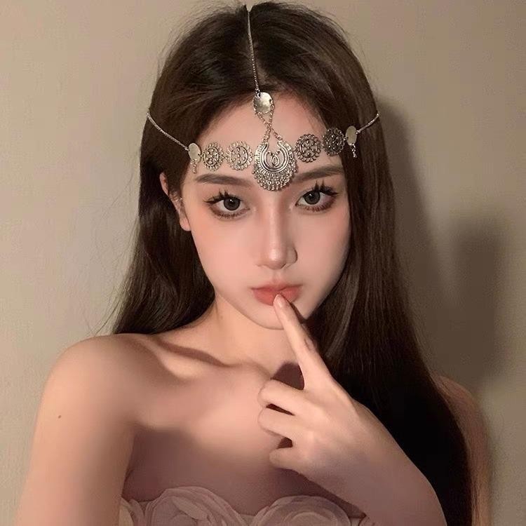 Головной убор в стиле бохо, ретро, цепочка на лоб, аксессуары для волос, подвеска для бровей, старинное эльфийское экзотическое свадебное платье, западные регионы