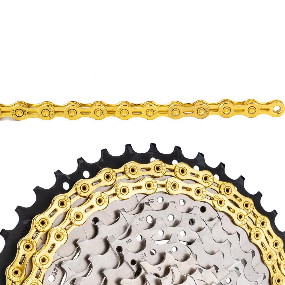 1pc Bicycle 11 Speed SLR Chain Gold Full Hollow 116 Links For Mountain Road Bike
