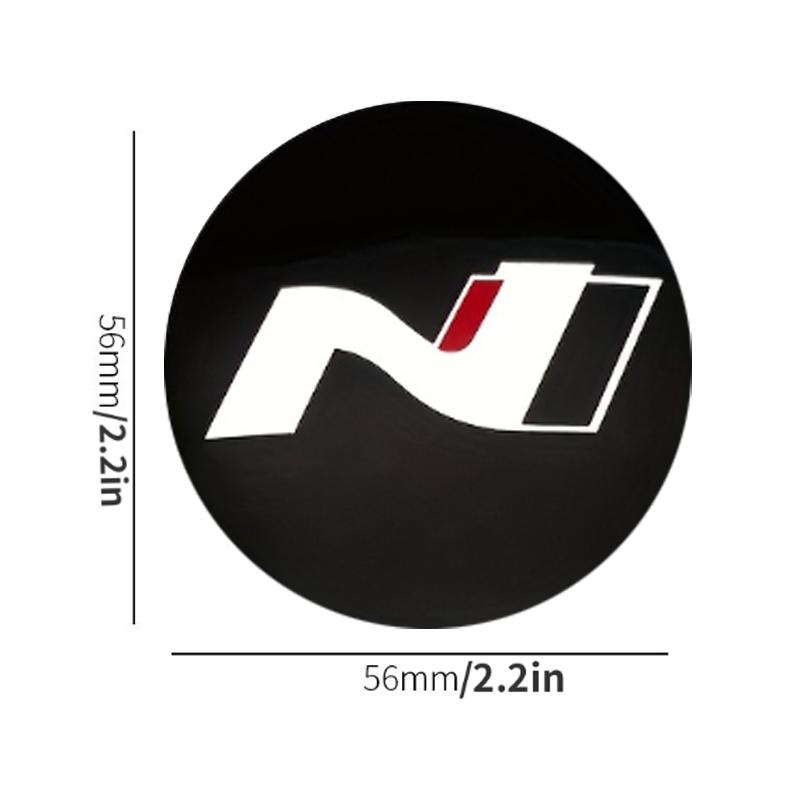 4pcs 56mm 2.2in Car Wheel Center Hub Cap FOR N LINE Veloster Kona Elantra I30 I20 Tucson Sonata 3D Emblem Stickers Cover