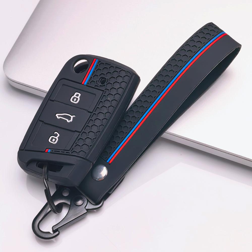 Чехол для брелока для VW Golf Polo Tiguan Passat Jetta Octavia Touran Caddy Поверхность устойчива к царапинам Ударопрочная конструкция Мягкая текстура для удобного захвата
