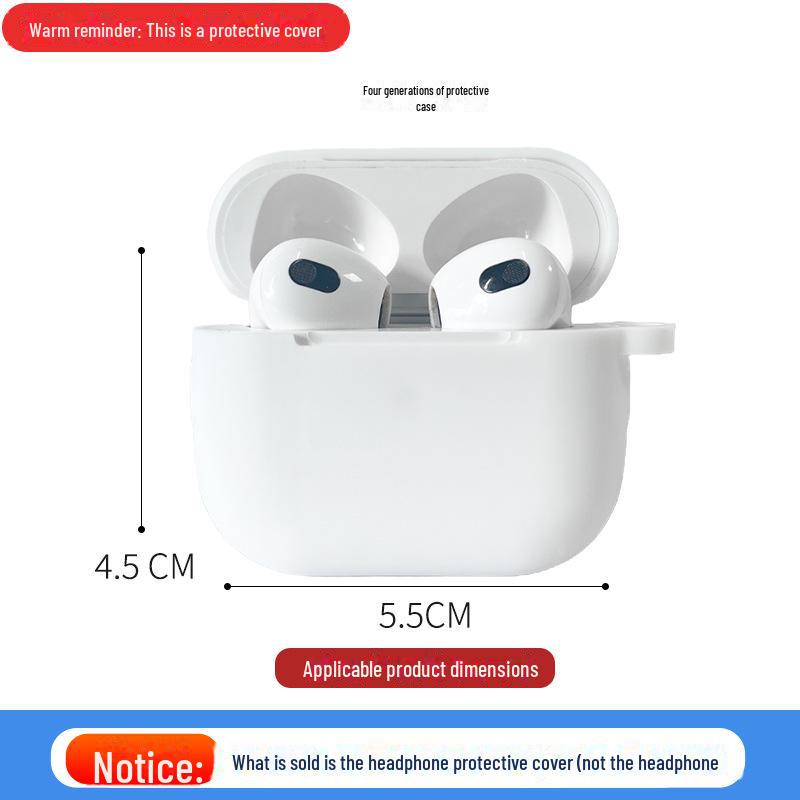 Защитный силиконовый чехол для гарнитуры Bluetooth Apple pro4 с мягкой оболочкой - чехол для наушников с защитой от падения