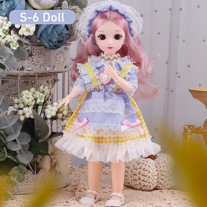 Кукла BJD для девочек, 30 см, аниме-кукла, 23 шарнира, подвижное тело с юбкой, шляпа, головной убор, игрушка «сделай сам»