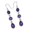 Натуральный аметист драгоценный камень стерлингового серебра 925 пробы ручной работы висячие серьги для женщин и девочек