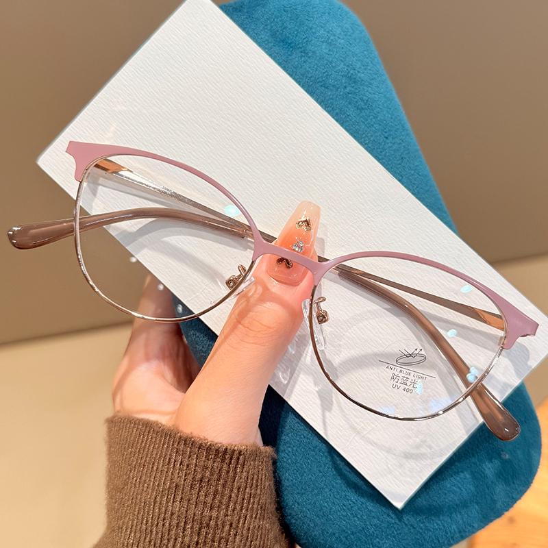 New Fashionable Gold-Rimmed Anti-Blue Light Presbyopia Glasses Premium Cat-Eye Reading Glasses With Plus Diopters 0 To +4.0