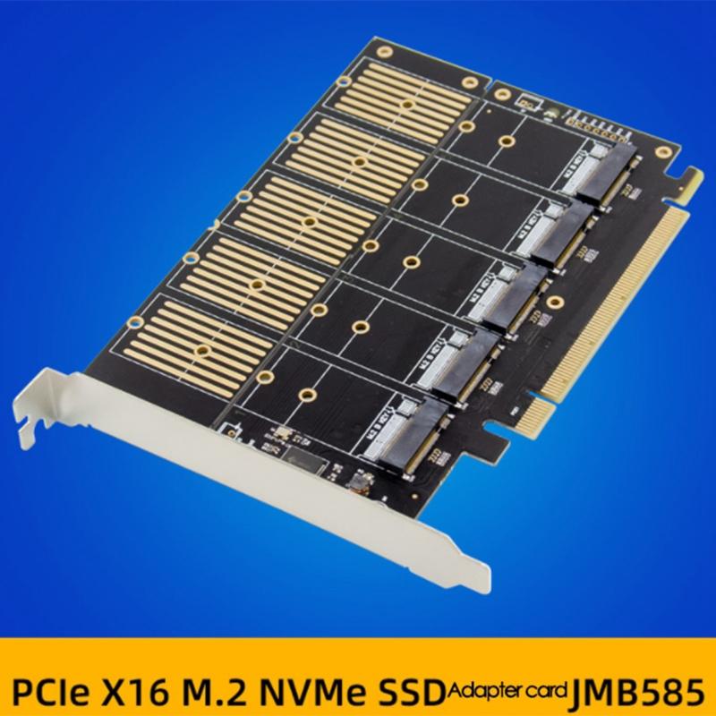 PCI-E 16 для M.2 B для Key 5-портовая NGFF+Sata 3.0 карта Pansion JMB585 для чипа PCI для прессы Gen 3x2 пропускная способность