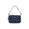 Coach Nolita 15 Застежка-молния Ткань с принтом-монограммой Кожаная Мини-сумка Женская сумка Джинсово-синий C3334-IMDEI