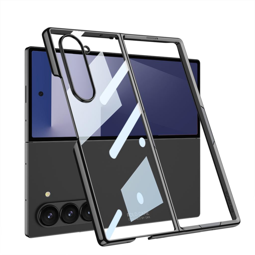 Чехол для мобильного телефона Samsung Z Fold7 Гальванизированный ПК Призрачный Большое отверстие Прозрачный Защитный чехол для складного экрана Fold7