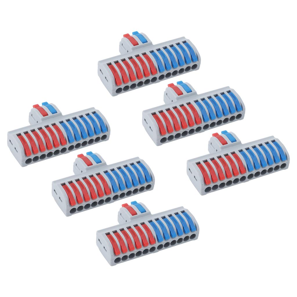 6 шт. клеммные колодки на DIN-рейку 2 в 12, разъем для сращивания проводов для бытовой техники, освещения Ele