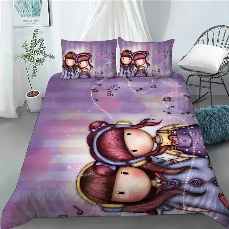 Santoro Gorjuss Bedding Set Anime Beautiful Girl Duvet Cover Set with Pillowcase Bedroom Decor Customizable size