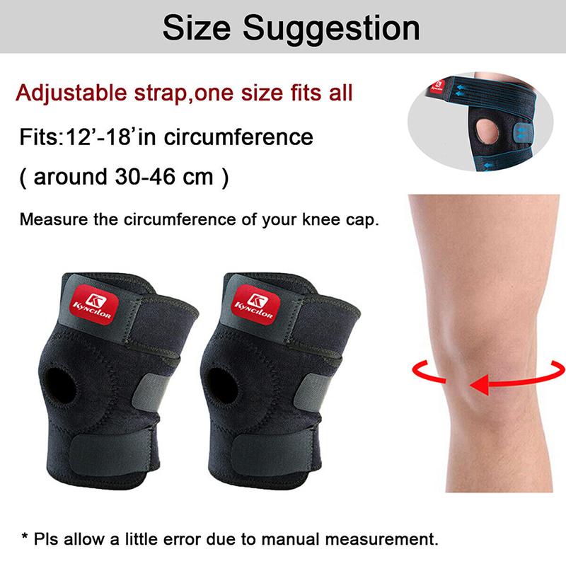 Knee Brace Open Patella Support Adjustable Elastic Sports Kneecap Protector