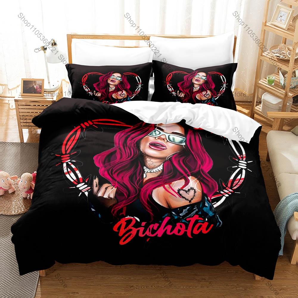 Colombian Reggaeton Icon Karol G Mañana Será Bonito Pink Angel Bichota Album Collage Bedding Set 1 Duvet Cover + 2 Pillowcases
